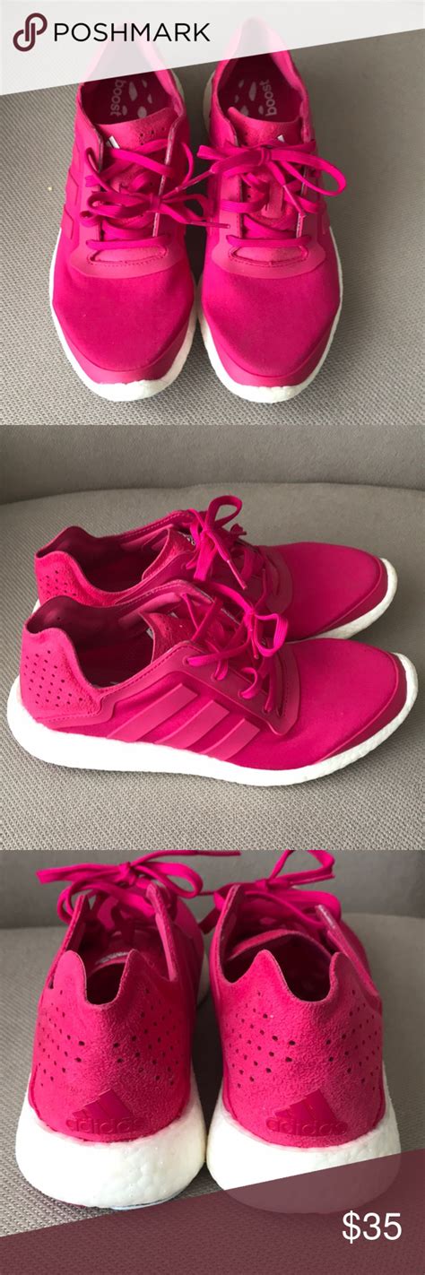 Adidas Hot Pink Cloudfoam Boost Tennis Shoes Pink Adidas Tennis