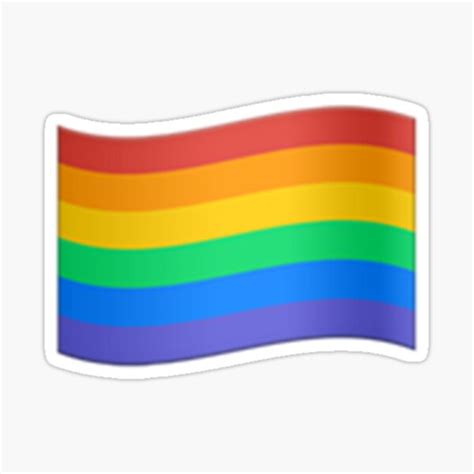Rainbow Flag Emoji Sticker By Amemestore Redbubble
