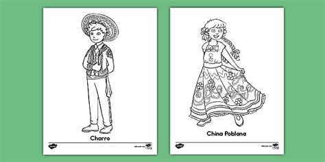 Traditional Mexican Clothing Coloring Sheets Teacher Made