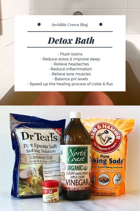 detox bath recipe with epsom salt apple cider vinegar baking soda and ginger flush toxins