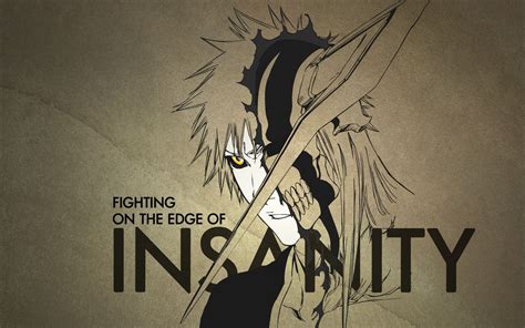 Bleach Kurosaki Ichigo Fighting On The Edge Of Insanity Wallpaper