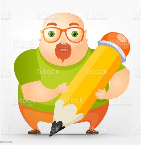 Cheerful Chubby Man Stock Illustration Download Image Now Adult Beard Cheerful Istock