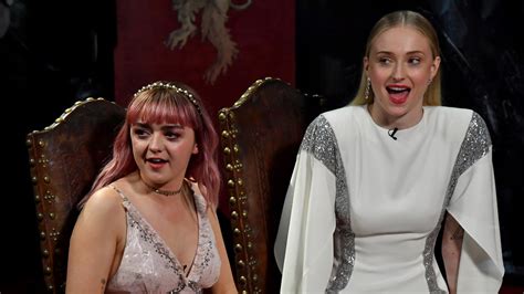 Watch Sophie Turners Wine Fueled Take On Maisie Williams Sex Scene On