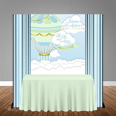 Hot Air Balloon Baby Shower 5x6 Table Banner Backdrop Step And Repeat