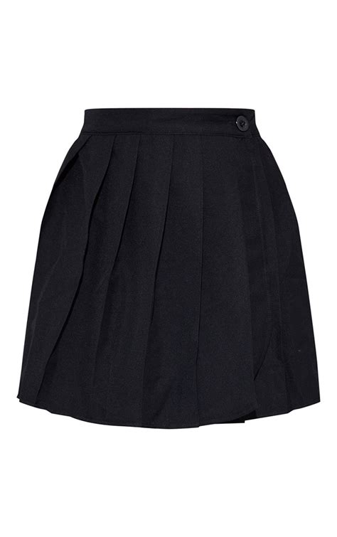 Black Pleated Tennis Skirt Prettylittlething Qa
