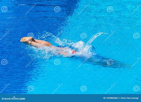 Girl Pool Diving Half Submerged Stock Photo Image Of Submerged