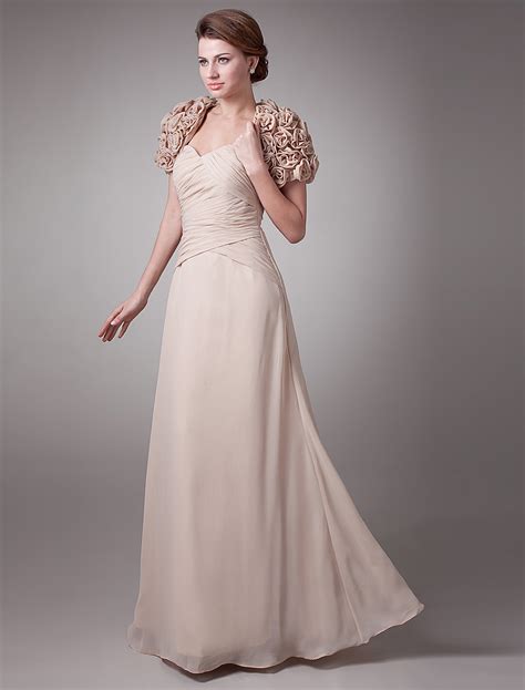 Champagne Sheath Ruched Chiffon Mother Of The Bride Dress With