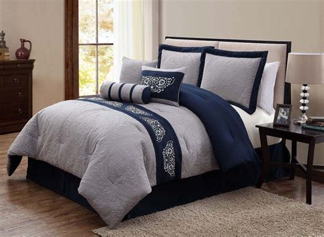 Navy Gray Bedding Blue And Grey Bedding Navy Bedding Gray Comforter