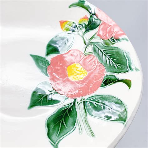 Ceramic Pink Camellia Bowl Medium Southern Wedding Ts And Decor