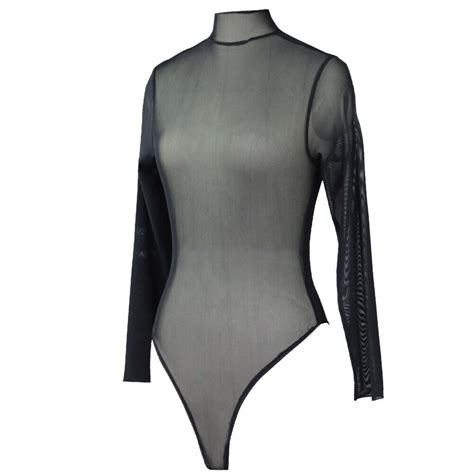 women sexy sheer mesh leotard lingerie see through bodysuit jumpsuit swimwear ebay