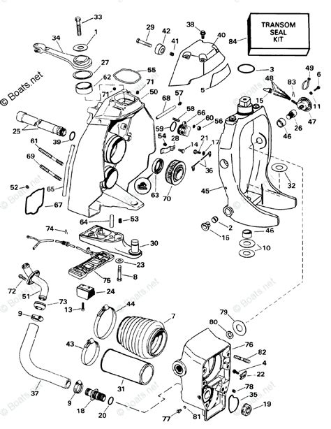 Omc Sterndrive 740l 454 Cid V8 Oem Parts Diagram For Transom Mount