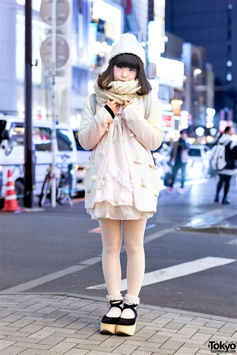 Onachi On The Street In Harajuku Wearing A Pastel Striped Keisuke Kanda