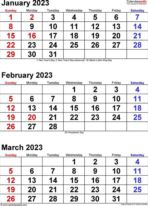 2023 Quarterly Calendar Printable