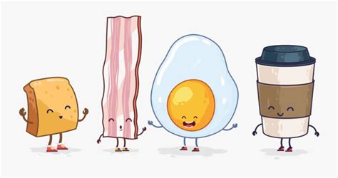 Transparent Eating Breakfast Clipart Breakfast Cartoon Transparent