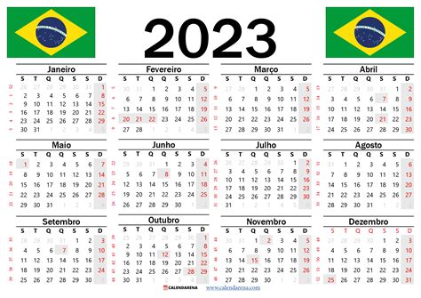 Calendário 2023 Com Feriados Brasil Calendário Calendario Brasileiro