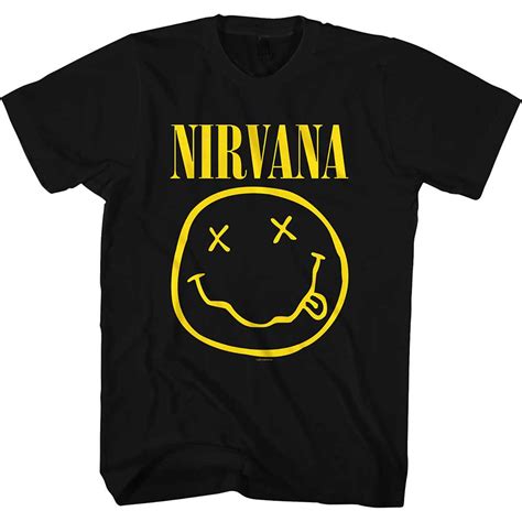 Nirvana Unisex T Shirt Yellow Happy Face Wholesale Only Official Licensed