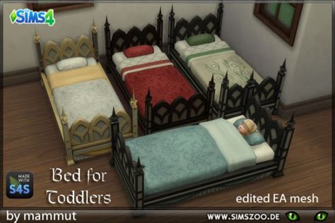 Blackys Sims 4 Zoo Bed For Toddlers Goth By Mammut • Sims 4 Downloads