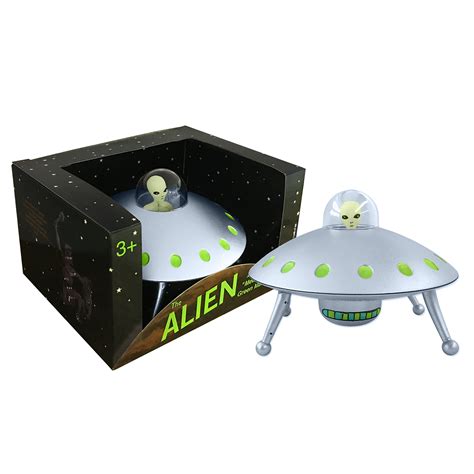 Off The Wall Toys Alien Glow In The Dark Ufo Space Ship And Bendable