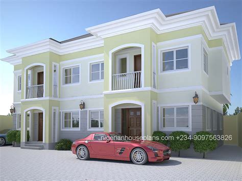 3 Bedroom Semi Detached Duplex Ref 3027 NIGERIAN HOUSE PLANS