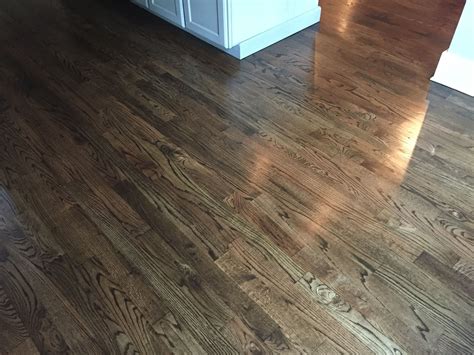 Newly Sanded 2 Red Oak Hardwood Flooring Minwax Espresso Stain Red