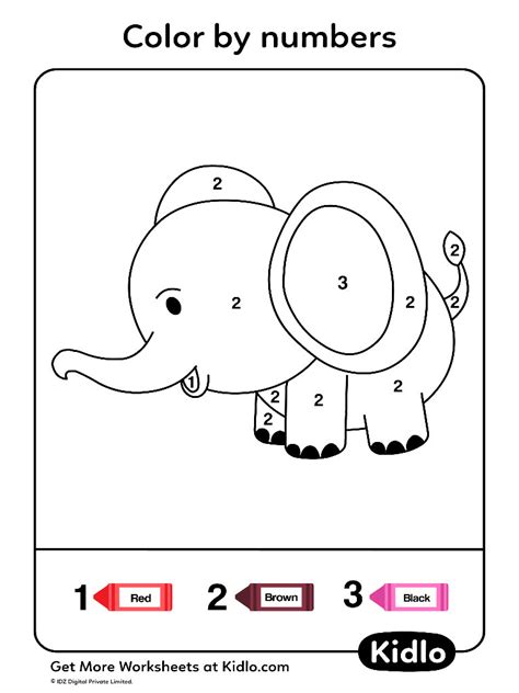 Color By Numbers Animals Worksheet 06