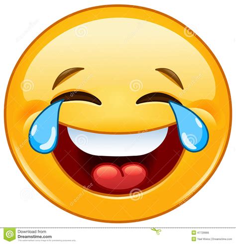 Emoticon with tears of joy stock vector. Illustration of happy - 47729966