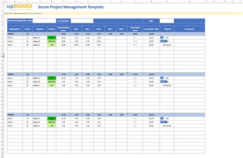 Scrum Excel Template Free Download