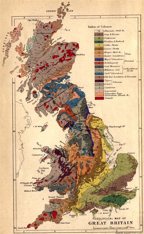 Great Britain Geological Map Great Britain Mappery