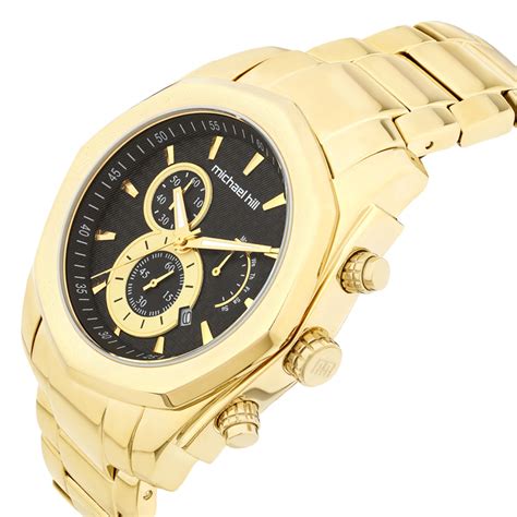 Mens Chronograph Watch In Gold Tone Stainless Steel