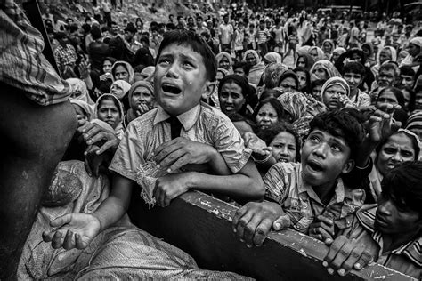 Really rich black matte finish. Haunting black and white photos of Rohingya refugees that ...