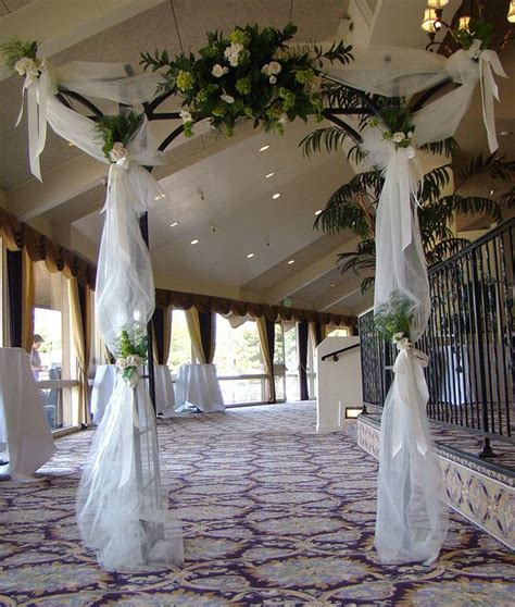 Tulle Covered Wedding Arches Tulle Wedding Decorations Indoor