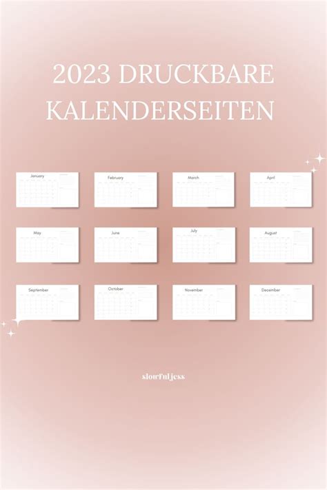 Druckbarer Kalender 2023 Deutsch German Etsyde