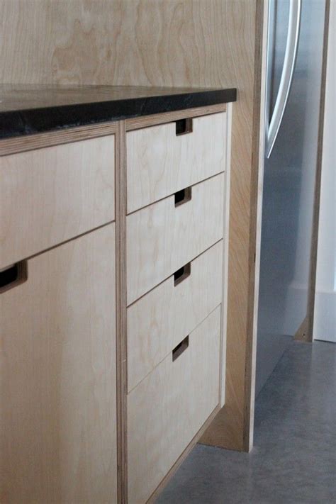 Building kitchen cabinets out of plywood. no pulls | Kitchen cabinets without handles, Plywood ...