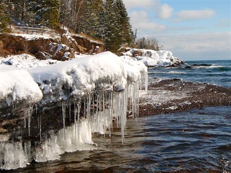 Lutsen Shore Dec 2010 Along Lake Superior Minnesota Winter Lake