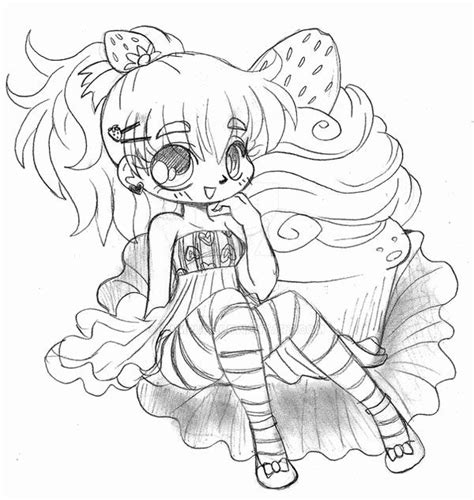 Yampuff Food Chibi Girls Coloring Pages Sketch Coloring Page