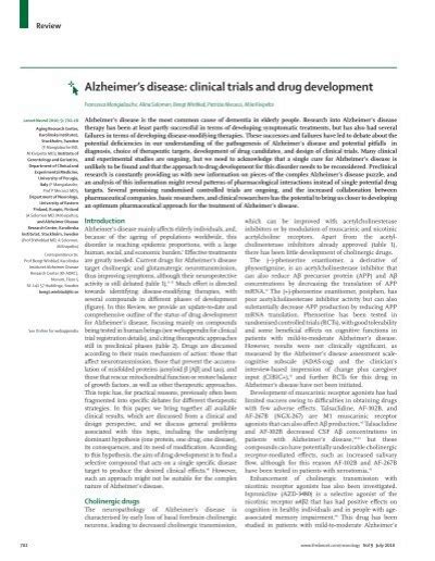 Alzheimers Disease Clinical Trials And Drug Researchgate