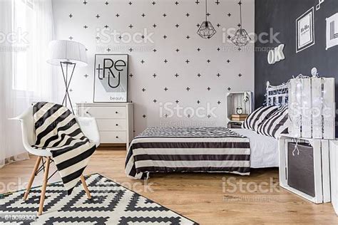 Creative Black And White Bedroom Stock Photo Download Image Now