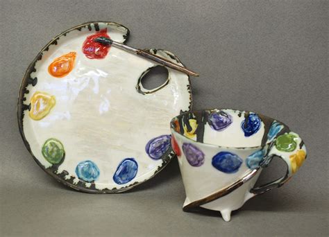Paint Palette Shaped Tea Saucer Seiei