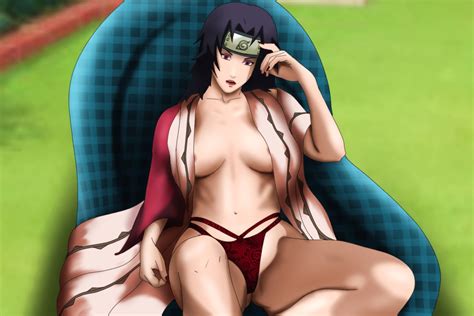 Rule 34 Black Hair Breasts Kurenai Yuhi Laying Back Lingerie Naruto