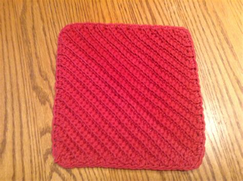 Diagonal Crochet Dishcloth Country Red Etsy