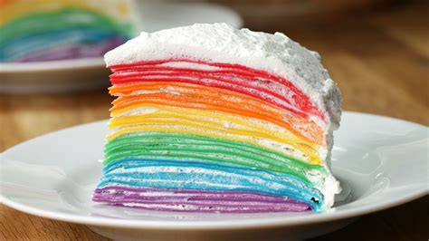 It will only take you about 45 minutes to prepare this delight and you will surrender for 4 people. Rainbow Crepe Cake: Behind Tasty - CookeryShow.com