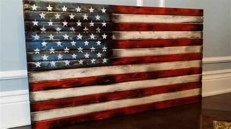An American Flag Made Out Of Pallet Wood