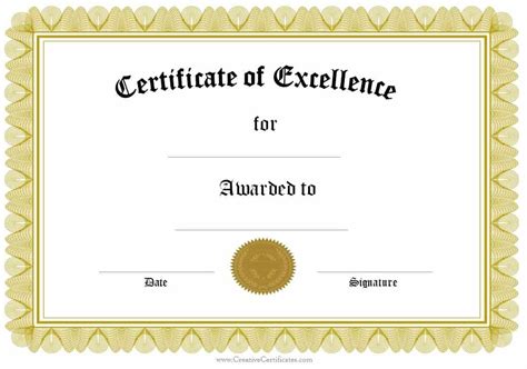 Awards And Certificates Templates Free Formal Award Certificate