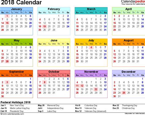2020 calendar template design with solid colors. 2018 Calendar - Download 17 free printable Excel templates ...