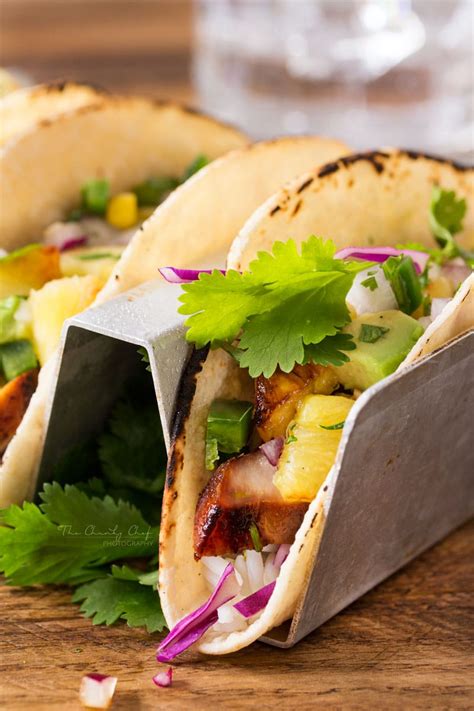 Tequila Lime Chicken Tacos With Grilled Pineapple Salsa The Chunky Chef