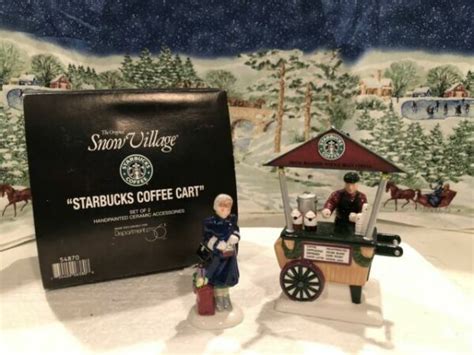 Department 56 The Original Snow Village Starbucks Coffee Cart For Sale