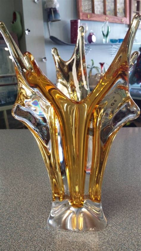 Amber Chalet Glass Vase By Fabandfunky77 On Etsy