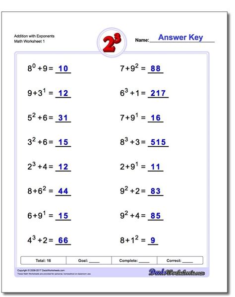 6th Grade Exponents
