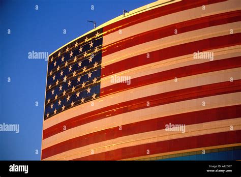 Flags American Flag On Office Building Stock Photo Alamy