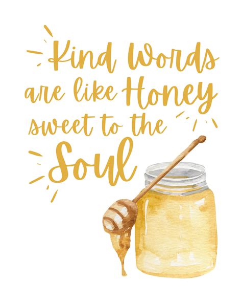 kind words are like honey sweet to the soul honey pot print etsy